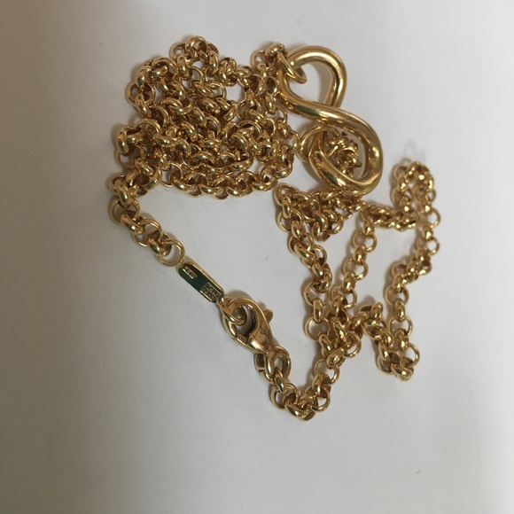 14KT Gold Italy Designer Infinity Rolo Necklace - Picture 4 of 8